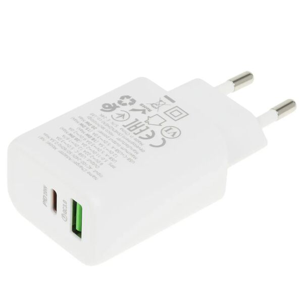 Зарядное устройство Hoco N61 20W USB-C+USB + кабель Type-C/Type-C Белый