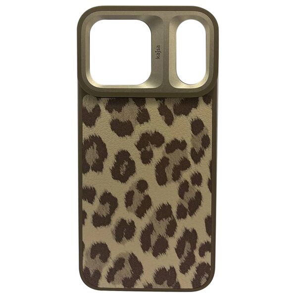 Чехол для iPhone 17 Pro Max накладка KAJSA кожа Леопард Коричневый