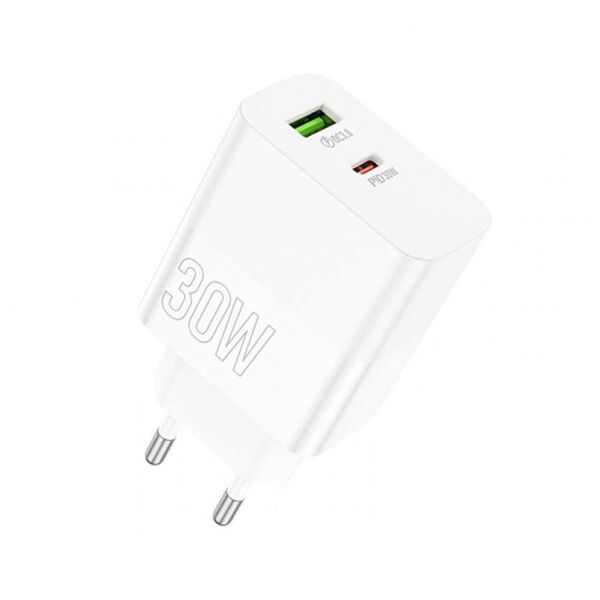 Зарядное устройство Borofone BA75A 30W USB-C+USB Белый