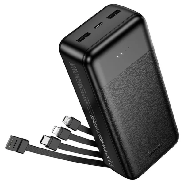 Внешний аккумулятор Hoco 30000 mAh J163B + кабели Черный