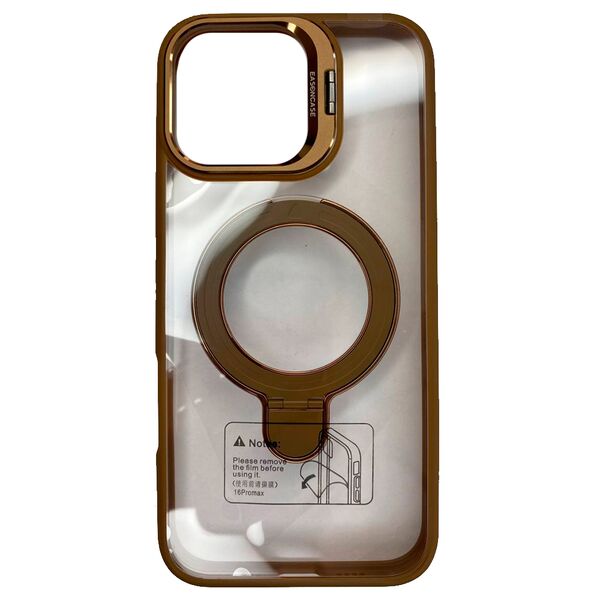 Чехол для iPhone 16 Pro Max накладка NY MagSafe подставки Прозрачно-бронзовый