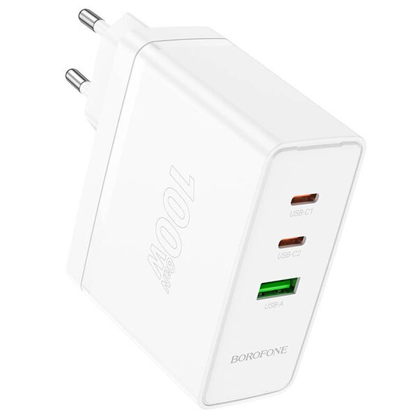 Зарядное устройство Borofone BN11 100W 2USB-C+USB Белый