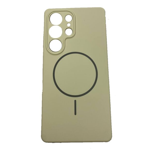 Чехол Samsung S24 Ultra накладка Soft Touch Magsafe Бежевый