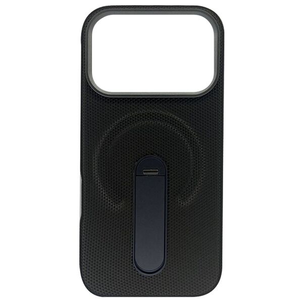 Чехол для iPhone 17 Pro накладка Cabbeen Magsafe Рельеф подставка Коричневый