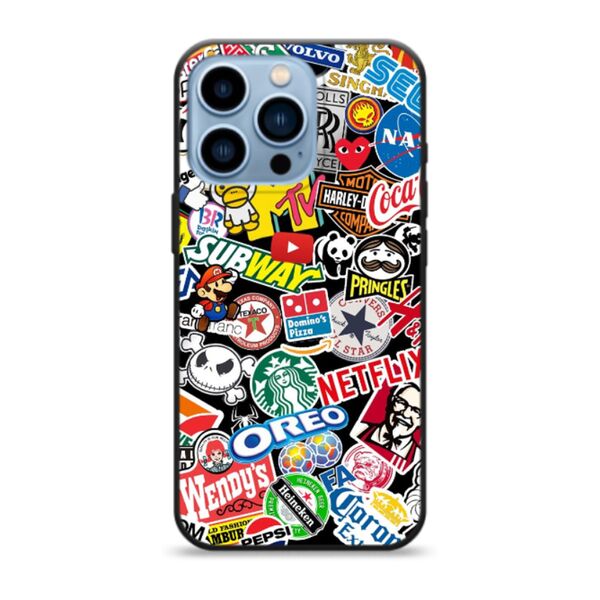 Чехол для iPhone 13 Pro накладка силиконовый принт Stickers