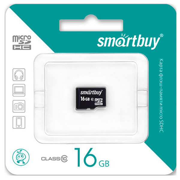 Карта памяти microSD 16Gb Smart Buy class 10