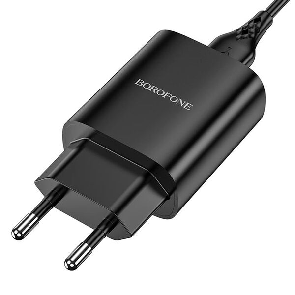 Зарядное устройство Borofone BN1 USB 2.1A + кабель Type-C Черный