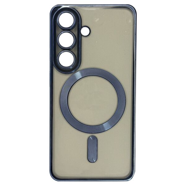 Чехол Samsung S26 накладка MagSafe с цветными бортиками Синий