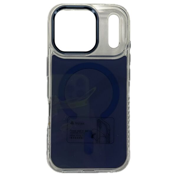 Чехол для iPhone 17 Pro накладка MagSafe Cabbeen Сине-прозрачный