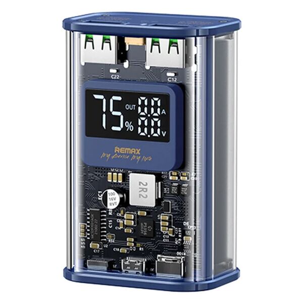 Внешний аккумулятор Remax 10000 mAh RPP-570 20W+22.5W Прозрачно-синий