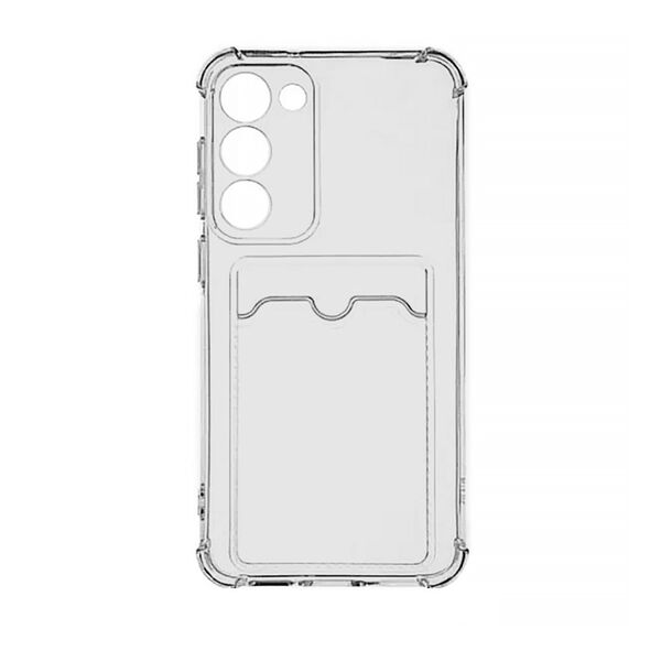 Чехол Samsung A55 накладка с визитницей силиконовый Прозрачно-серый