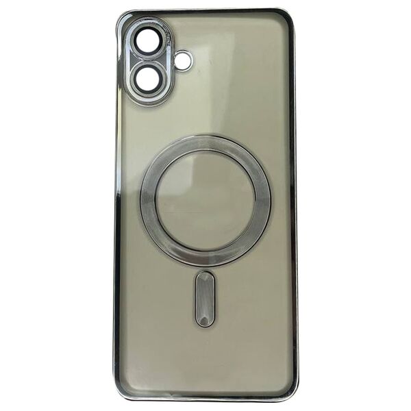 Чехол Samsung A07 накладка MagSafe с цветными бортиками Серебряный