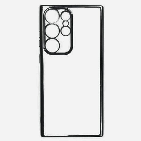 Чехол Samsung S23 Ultra накладка с цветными бортиками Черный