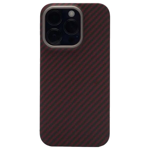 Чехол для iPhone 15 Pro Max накладка K-DOO KEVLAR Черный/Красный