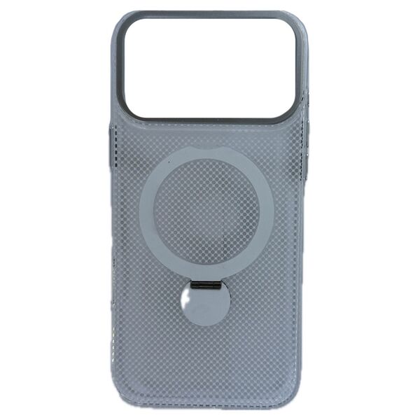 Чехол для iPhone 17 Pro Max накладка MagSafe Kwini Кольцо Сетка Прозрачно-белый