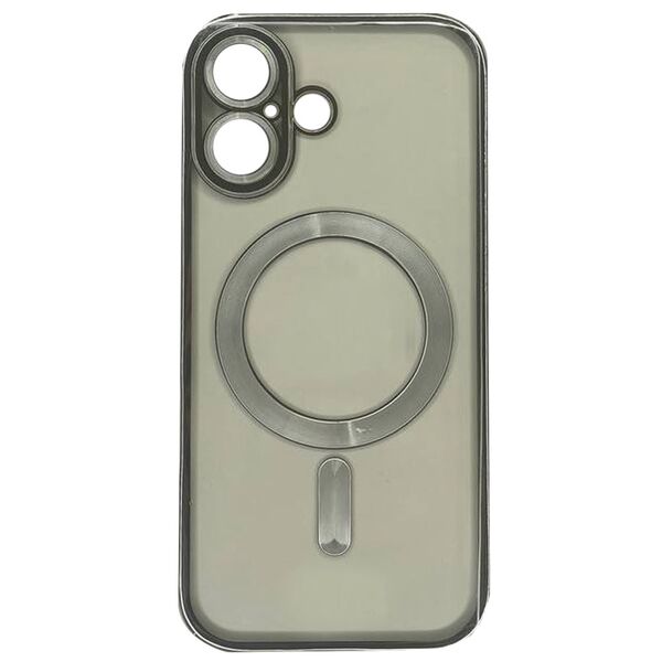 Чехол для iPhone 17 накладка MagSafe с цветными бортиками Серебряный