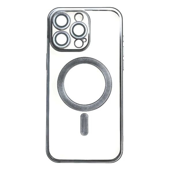 Чехол для iPhone 14 Pro накладка MagSafe матовый с цветными бортиками Черный