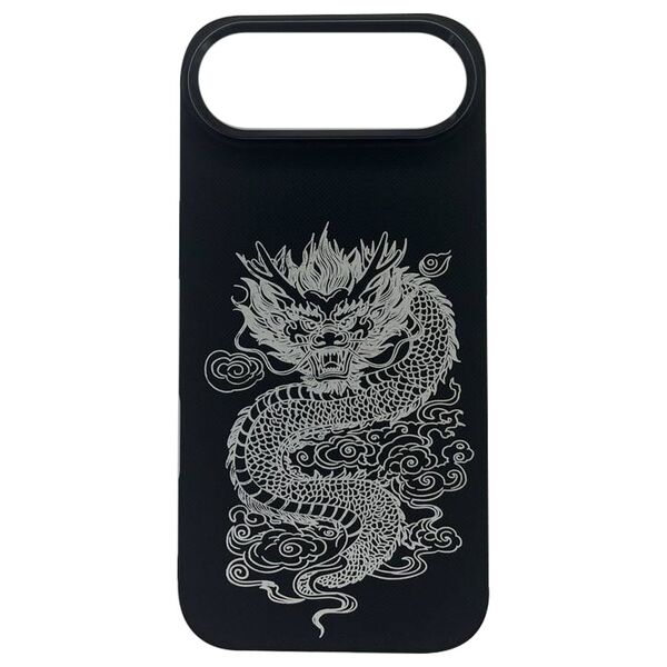 Чехол для iPhone 17 Air накладка FreeAir дракон Серебряный Magsafe Черный