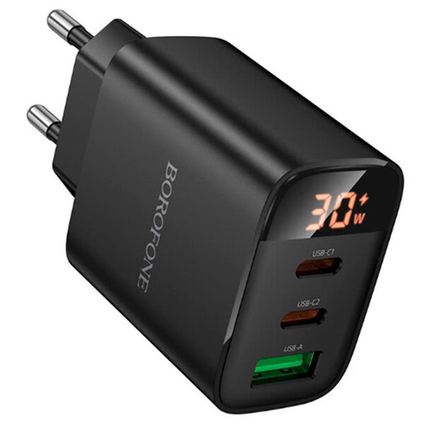 Зарядное устройство Borofone BA98A 30W 2USB-С+USB Черный