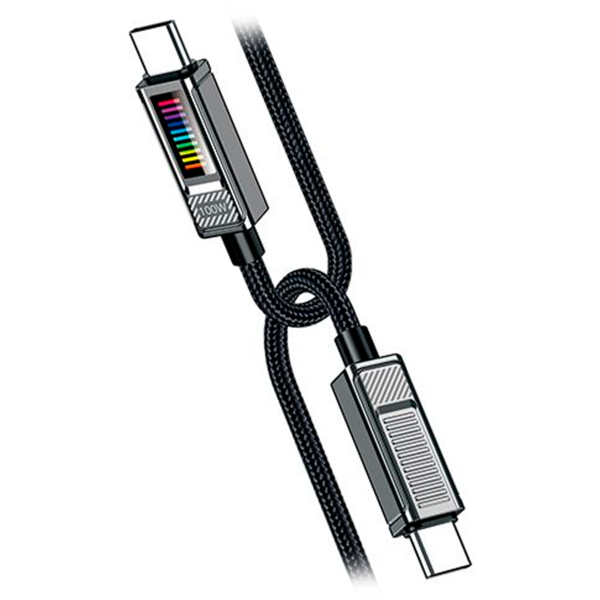 Кабель Type-C Kakusiga 986 1м LED Черный