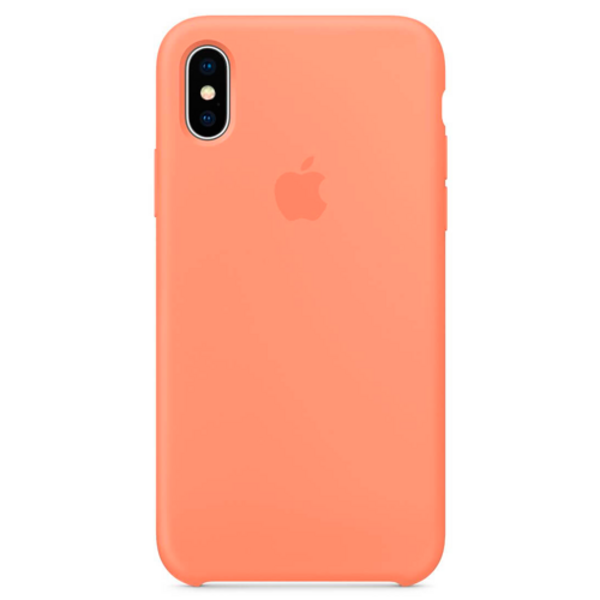 Чехол для iPhone X/XS силиконовый Silicone Case Персиковый